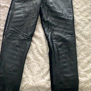 Aritzia half leather pants high waisted